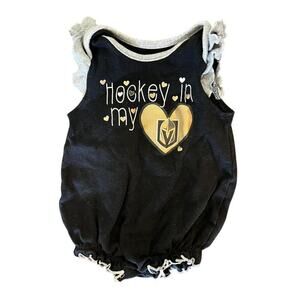 Baby Las Vegas Knights Hockey onesie 0-3 months Hockey in my heart black gold
